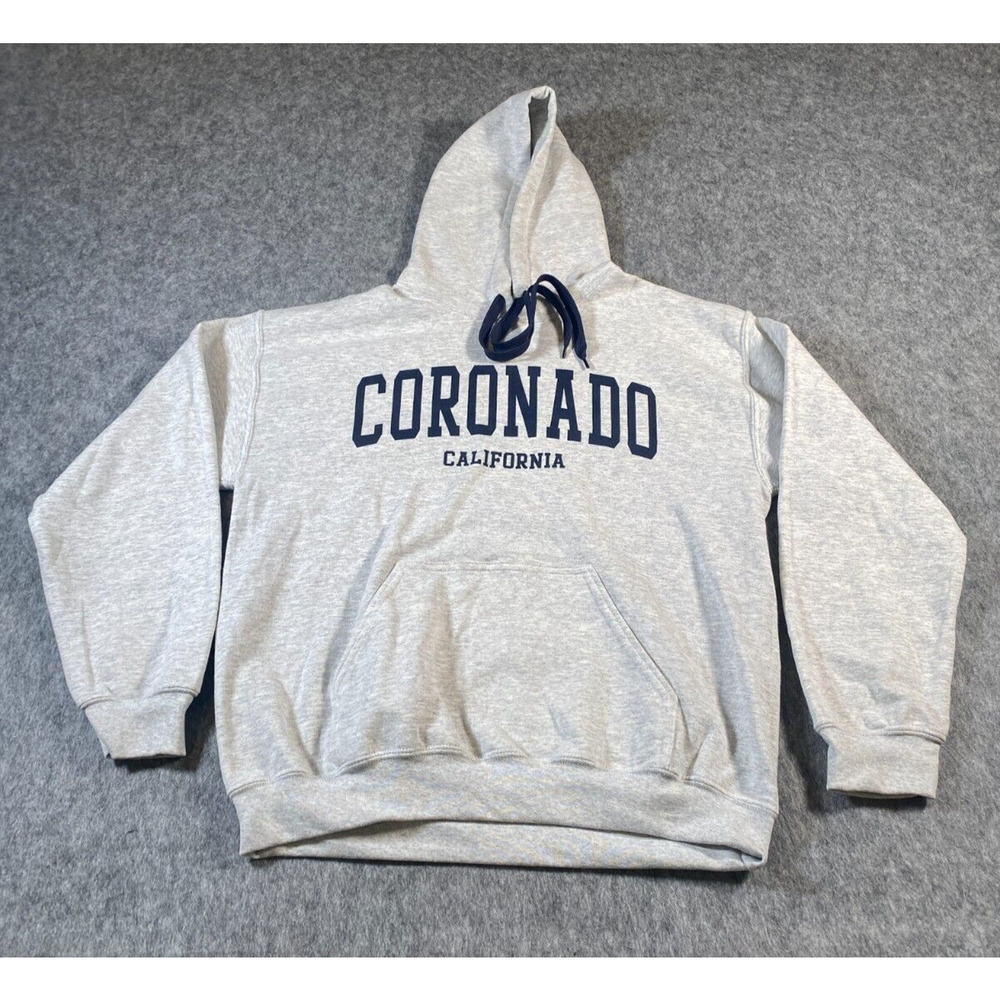MV Sport Men's M Gray Coronado California Pullover Hoodie Long Sleeve Sweatshirt